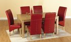 Belgravia Dining Set with Rustic Red Faux Leather Chairs
